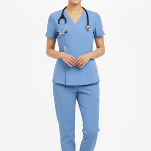 Uniforme Médico Unisex al por Mayor con Cierre Lateral, Tela Elástica de Spandex/Algodón, Servicio OEM, Pedidos al por Mayor - Product Image 1