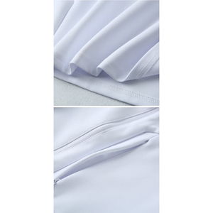 Veste et pantalon de sport 100 % polyester à séchage rapide, absorbant la transpiration, coupe ajustée, avec fermeture éclair quart de tour, et chemise d'entraînement à manches longues pour la gym - Product Image 5