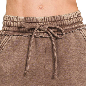 Shorts Casuales de Mujer de Alta Calidad, Nuevo Diseño, Lavado Medio, 100% Algodón, Logotipo Impreso Personalizado, Cordones, Transpirables, Cintura Media - Product Image 6