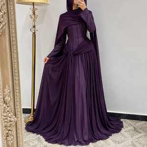 Vestido Abaya Islámico Modesto con Capucha en Color Rosa Pálido, Elegante Vestido de Oración Musulmán Estilo Dubái, Kaftán Largo de Poliéster para Eid - Product Image 3