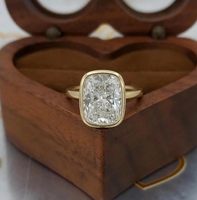 Bague de fiançailles unisexe tendance certifiée en or rose 18 carats avec diamant de laboratoire taille coussin de 3,5 carats, design solitaire