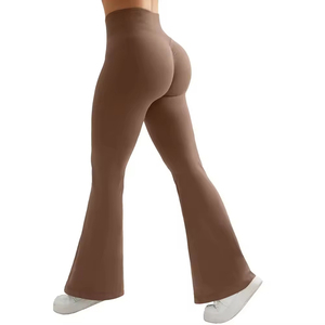 Women's Trendy Flare Pants with Mid Waist Regular Fit 100% Polyester Anti-Pilling for Autumn Season - Product Image 4