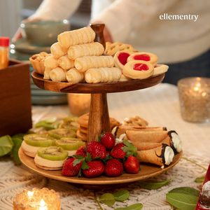 ขาตั้งเค้กไม้สำหรับโต๊ะอาหารและของตกแต่งบ้าน และขาตั้งเค้กไม้สำหรับโต๊ะอาหารและของตกแต่งบ้านแบบโต๊ะอาหรับ - Product Image 1