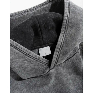Sudadera con Capucha para Hombre, 100% Algodón, Felpa Francesa, Color Sólido Lavado, con Bolsillo, Corte Regular, Estilo Casual, para Otoño - Product Image 3