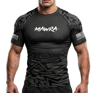 Hot Sale Dark <b>Aesthetic</b> Short Sleeve Rashguard Unisex Custom Sublimated UPF50+ Breathable Compression <b>Tops</b> for BJJ MMA Grappling - Product Image 1
