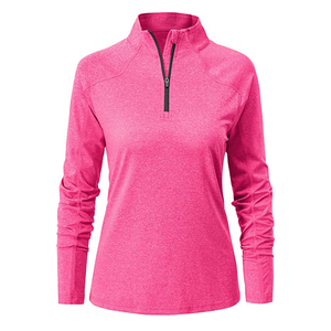 Pink Stretchy High Quality <b>Compression</b> MMA Rash Guard Custom Made Zip Short Sleeve Women's 160g Fabric Eco-Friendly Breathable - Product Image 6