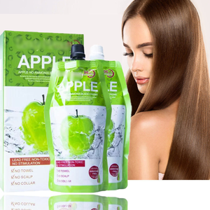 Tinte para el Cabello Negro de 500 ml, Crema Herbal de Manzana de Larga Duración para Uso Doméstico, Cobertura de Canas en 5 Minutos, Color Verde en Polvo - Product Image 6
