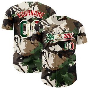 Custom Logo Printed Camo Baseball Jersey Breathable 100% Polyester Short Sleeve Unisex All Seasons Uniform - Product Image 3