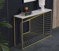 Table console moderne plaquée or en métal, avec rangement, durable et écologique, idéale pour l'entrée, le couloir ou le bureau – Vente en Inde