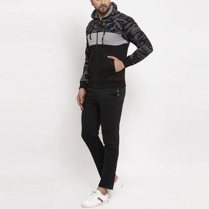 Conjunto deportivo de dos piezas para hombre, con sudadera con capucha y cremallera y pantalones jogger, ropa deportiva para gimnasio, entrenamiento, informal y a la moda. - Product Image 2