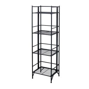 4-Tier Black Folding Metal Shelf Unit - Product Image 5