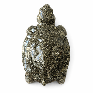 Figurine de tortue en pyrite naturelle sculptée, pierre d'énergie Feng Shui pour la richesse, la chance et la guérison, décoration, cadeau de Gujarat Asy Crystal - Product Image 6