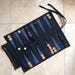 AQDAS INDUSTRIES Foldable <b>Backgammon</b> Set Navy Blue Leather Roll-Up Game <b>Board</b> with Wooden Checkers Dice Unisex Outdoor Party Use - Product Image 2