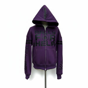 Sudadera con capucha unisex de algodón turquesa de felpa francesa RAILY FOR HELP de alta calidad para hombre, informal, para otoño - Product Image 3