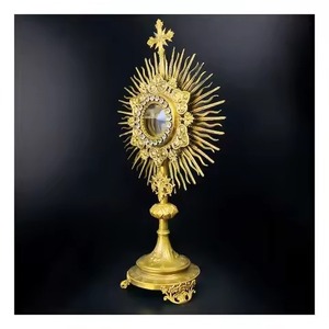 Espejo monstrario de latón de estilo moderno con detalles, decorativo para mesa, para uso en bodas y iglesias católicas - Product Image 6