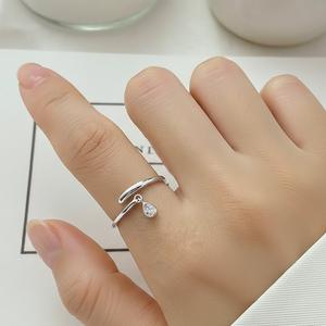 Anillo Ajustable Abierto con Diamante Cultivado en Laboratorio, Corte Pera en Forma de Lágrima, Engastado en Bisel, de Oro Sólido de 14K, Venta al por Mayor, Regalo de Aniversario para Mujer - Product Image 6