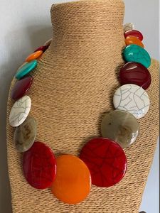 Collar de Moda Bohemia para Mujer con Perlas de Resina de Imitación, Cadena de Eslabones con Cuentas Coloridas, Joyería para Fiestas y Bodas - Product Image 1