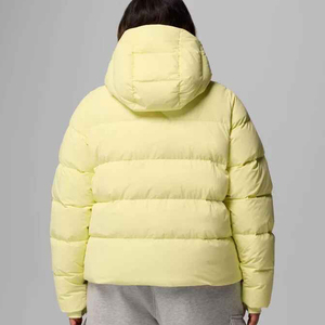 Custom Women's <b>Cropped</b> Shiny <b>Puffer</b> <b>Jacket</b> Hooded Lightweight High Collar Hood Winter Streetwear Outerwear - Product Image 3
