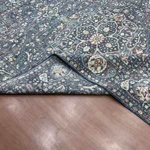 Hand Knotted Wool 8x10 Traditional Persian Medallion Design <b>Green</b> <b>And</b> <b>Grey</b> Area <b>Rug</b> - Product Image 4