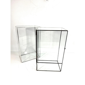Hot Selling Reasonable Price <b>Clear</b> Glass Modern Luxury Black Terrarium With Brass Border New Arrival Terrarium for Home Decorate - Product Image 3