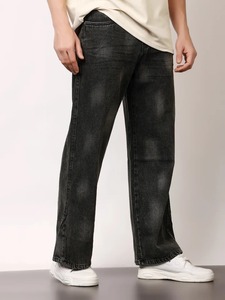 Jean en denim premium pour homme, coupe large, écologique, taille mi-haute, style décontracté pour le bureau - Product Image 5