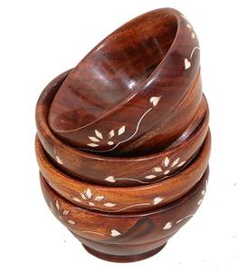 Bols à Snacks Artisanaux en Bois |   Petit bol de service en bois fait main - Product Image 1