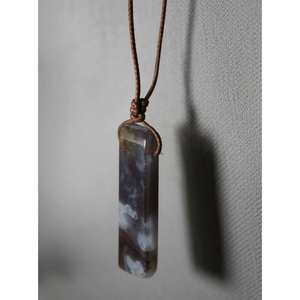 Natural Crystal Unshaped Pendant Necklace with Adjustable <b>Rope</b> <b>Chain</b> for Men and Boys - Product Image 5