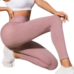 Leggings de yoga taille haute pour femme, longueur cheville, en maille Spandex/Nylon, respirants et à séchage rapide, Orange Bleu, logo sur la jambe gauche - Product Image 6