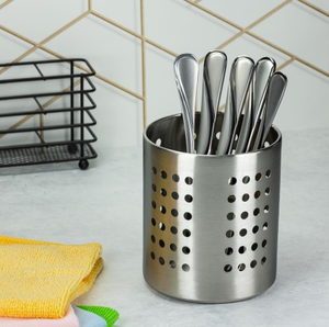 Organizador de Cocina Cilíndrico de Acero Inoxidable para Cucharas, Espátulas y Utensilios de Cocina - Product Image 3