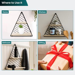 ชั้นวางติดผนังรูปสามเหลี่ยม The Better Home ทำจากเหล็กและไม้สน ตกแต่งผนังสไตล์โมเดิร์น สำหรับห้องนั่งเล่น ห้องนอน ห้องทำงาน - Product Image 6