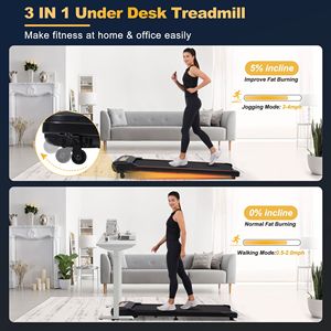 2.5HP Wood Grain <b>Walking</b> Treadmill Incline 0.5-4MPH 300LBS Capacity for Home Office Desk Exercise Deck Decorative <b>Walking</b> <b>Pad</b> - Product Image 5