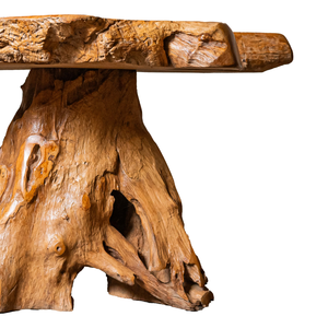 Ensemble de table en racine de teck rustique de luxe ARTERRA avec tabourets en bois naturel, meubles artisanaux pour la maison, les hôtels, les villas et les cafés - Product Image 3