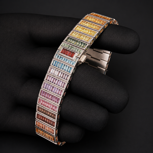 Correa de Reloj con Gemas de Baguette Arcoíris |   Correa de Reloj de Lujo Multicolor - Product Image 2