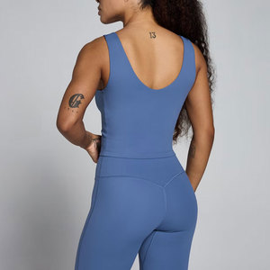 High Quality Wholesale <b>Women</b> Tank <b>Top</b> Gym Training Wear <b>Compression</b> Four Way Stretch Body Fit High Elastane Tank <b>Top</b> OEM - Product Image 5