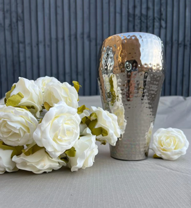Florero de aluminio hecho a mano con acabado plateado, ligero, ideal para regalos, bodas y decoración del hogar. - Product Image 5