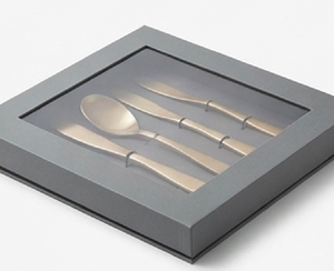 Ensemble de couverts en or mat, design minimaliste, passe au lave-vaisselle, couverts en métal pour mariage et usage domestique - Product Image 6