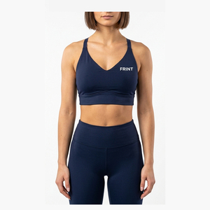 Soutien-gorge de sport uni pour l'entraînement, soutien-gorge de yoga à bretelles croisées au dos, hauts de sport pour femmes, vêtements de fitness, logo personnalisé OEM ODM, nylon et élasthanne - Product Image 2