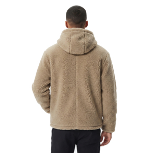 Men's Hooded <b>Fleece</b> <b>Jacket</b> <b>With</b> Letter Embroidery Thick Sherpa <b>Lining</b> Winter Wear Zipper Closure Outerwear Sherpa <b>Fleece</b> <b>Jackets</b> - Product Image 2