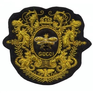 Parche bordado a mano con lentejuelas y hilo metálico para blazer, emblema heráldico, insignia bordada, parche de hilo metálico, fabricante - Product Image 6