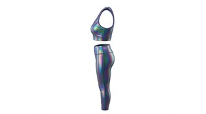 Conjunto de Yoga para Mujer Talla Grande, Diseño Sólido, Secado Rápido, Bra Deportivo y Leggings de Cintura Media, 2 Piezas, Ropa Deportiva - Product Image 2
