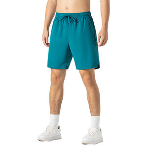Pantalones Cortos Deportivos de Secado Rápido para Hombre, Cintura Elástica, para Entrenamiento, Ejercicio, Fitness, con Bolsillo con Cremallera, Tejido Casual, Color Sólido - Product Image 5