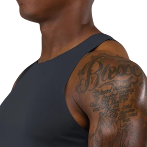 Débardeur côtelé gris anthracite pour homme – Gilet sans manches premium extensible pour le sport, la gym, l'entraînement et les tenues décontractées d'été - Product Image 4