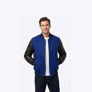Veste universitaire personnalisée haut de gamme pour homme, manches en cuir, patch en chenille, broderie, veste oversize, streetwear, vestes de baseball - Product Image 4