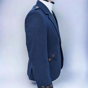 Veste de kilt en tweed de laine noire à motif Argyle de Ventoria Enterprises, col rabattu, coupe ajustée, pour mariage, hiver - Product Image 2