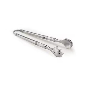 Pince à glace en acier inoxydable finition argentée, résistante à la chaleur 260°C, compatible lave-vaisselle, écologique, style simple, pince à salade et aliments, personnalisable - Product Image 5