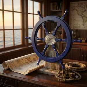 Wholesale High Quality Modern Wooden Nautical <b>Ship</b> <b>Wheel</b> Decorative Anniversary Maritime Home Wall Mount Wall Hanging - Product Image 2