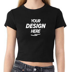 Summer Cozy Pastel <b>Peach</b> Women Summer Crop <b>Top</b> Mockup Casual Relaxed Fit Cropped Tee Shirt - Product Image 4