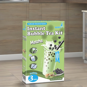 Kit Casero de Té de Burbujas con Perlas de Matcha Instantáneo Alody - 3 Juegos/Caja con Perlas de Tapioca Sin Aditivos - Product Image 1