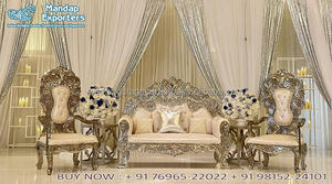 โซฟาดีไซน์ลายนกยูงโดดเด่นสำหรับตกแต่งงานอีเว้นท์ โซฟาหรูสำหรับพิธีแต่งงาน โซฟาสมัยใหม่สำหรับเจ้าบ่าวเจ้าสาว - Product Image 3