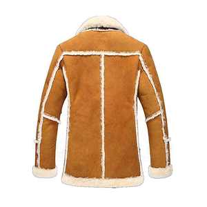 Veste en cuir de mouton marron pour homme, modèle 2026, la plus vendue, 100 % haute qualité, vente en gros, faible MOQ, chauffante, fausse fourrure écologique sur le devant - Product Image 2